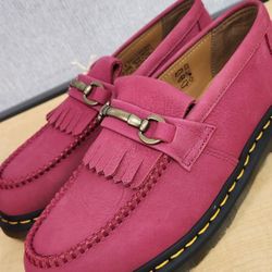 Women’s Size 10 - Men’s Size 9  Dr Martens Adrian Snaffle Fuchsia Pink Nubuck Leather Loafers