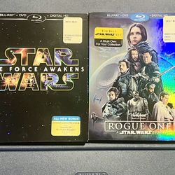 Star Wars The Force Awakens & Rogue One Blu Ray DVD Sets