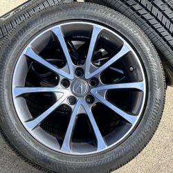 Acura TLX (2015-2019) 18x7.5 Wheels 225/50R18 Machined Charcoal Bridgestone Run Flat tires 225/50/