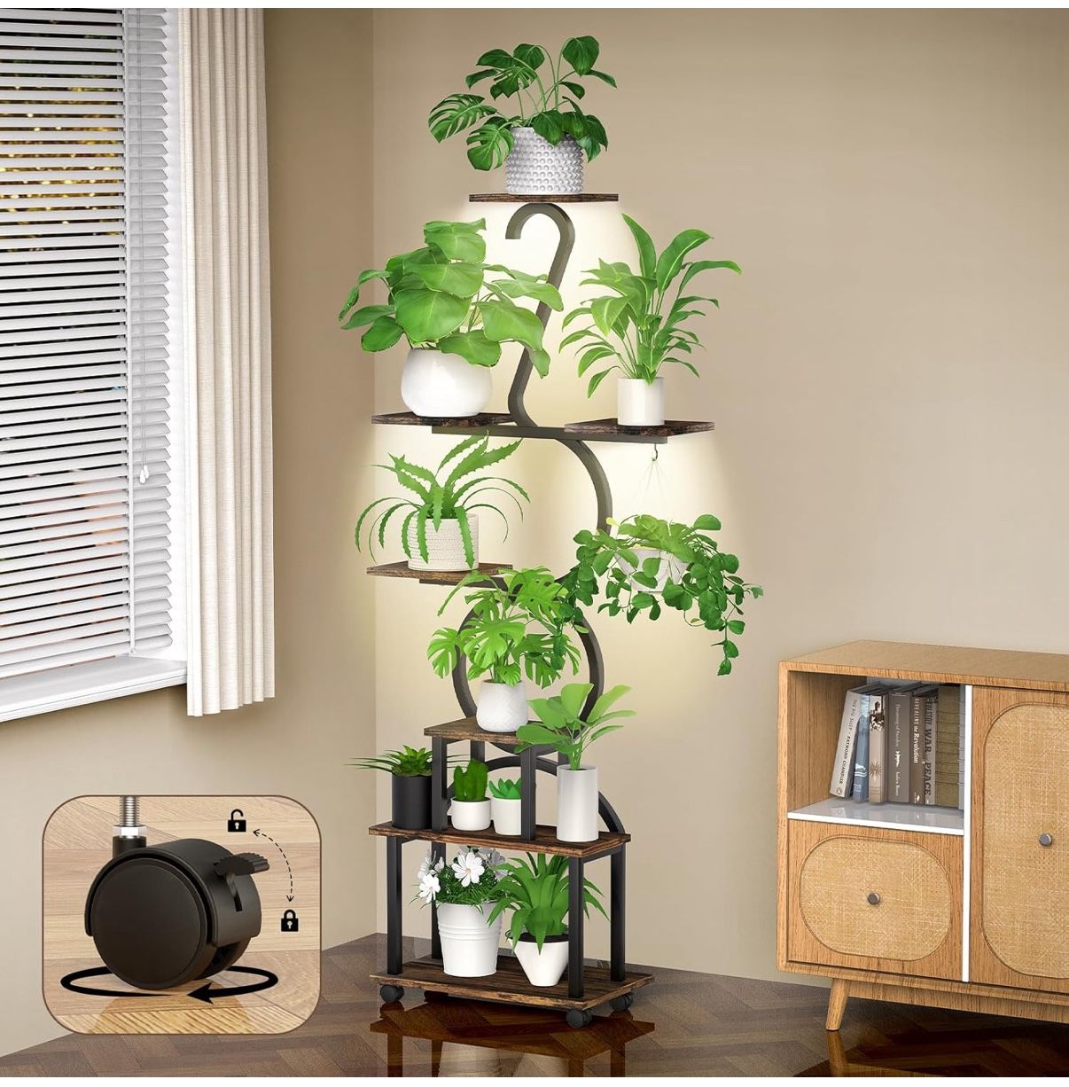 Plant Stand with Grow Lights, 8 Tiered
