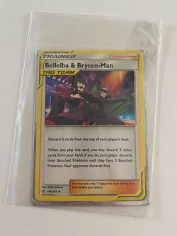 Pokemon Card Cosmic Eclipse Bellelba & Brycen-man 186/236