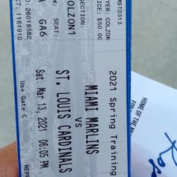 ST.LOUIS CARDINALS SPRING TRAINING TICKETS 3/12 AND 3/13 JUPITER FL