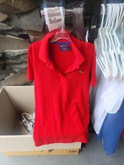 free Red Collared short-sleeve tee, size S