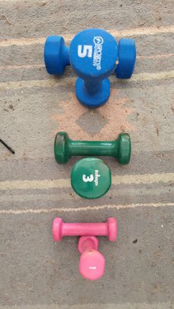 Weights. Set of 1#, 3# and 5#