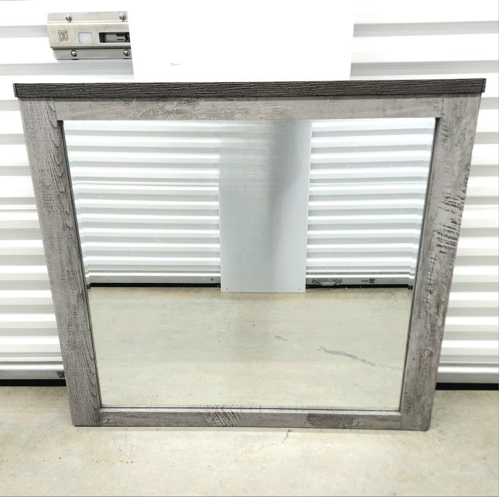Weathered Gray Larger Dresser Mirror (Brand New With Original Hardware)