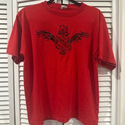 Y2K Red Dragon Graphic Tee