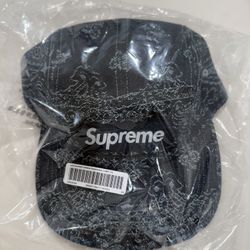 Supreme Bandana Jacquard Denim Cap (indigo)