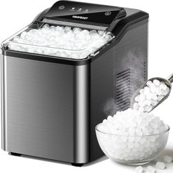 Nugget Ice Maker Countertop – Premium Stainless Steel, Chewable Sonic Ice, 2000+ Ice Pellets Daily, Ready in 6-10 Minutes, Self-Cleaning & Innovative