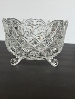 The Papillon by Hofbauer 3-footed Crystal Bowl