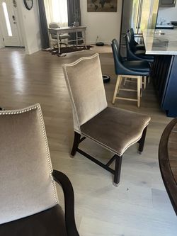Beautiful tan mohair chairs 4