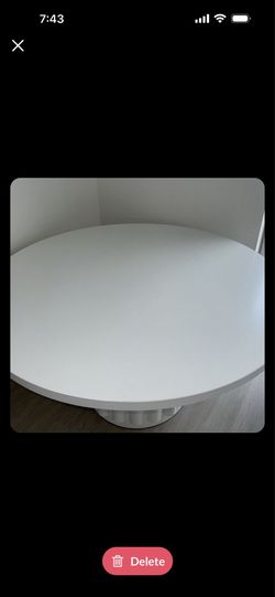 Steel white round dining table 55inch
