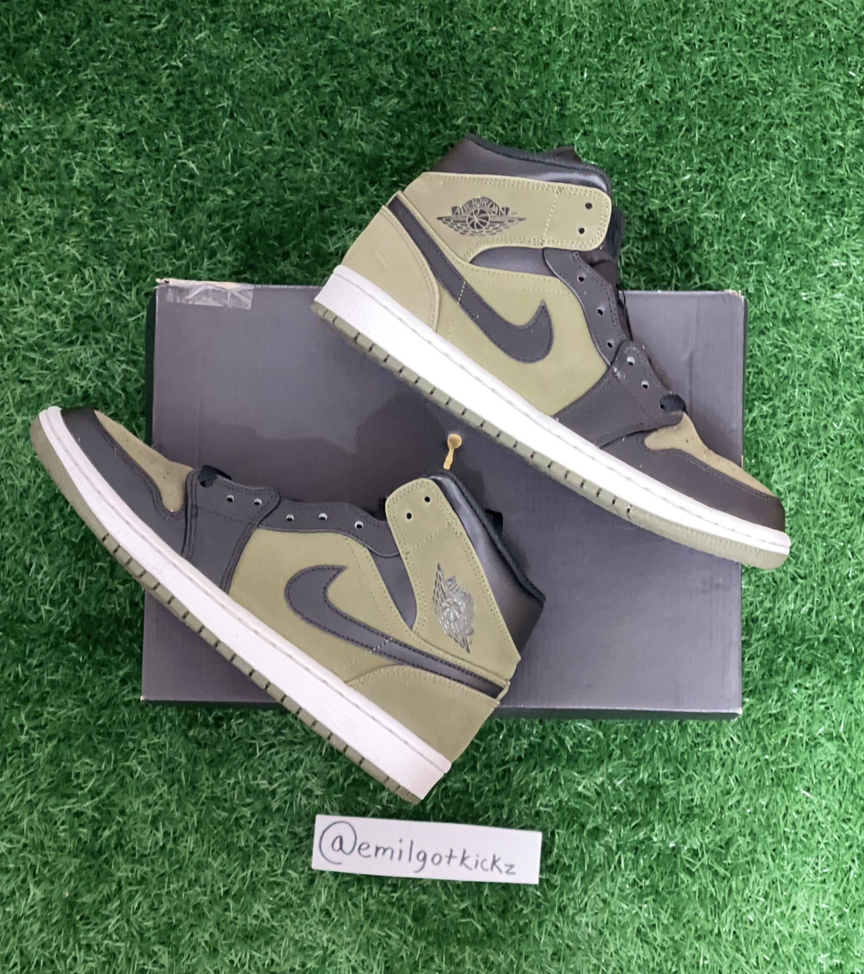 Air Jordan 1 Mid Olive Canvas (2018) Size 8m