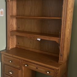 Desk With Shelf Unit & Chair 