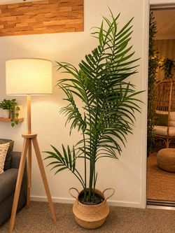 3 IKEA FEJKA Large Artificial Palm Tree / Plant in Woven Basket