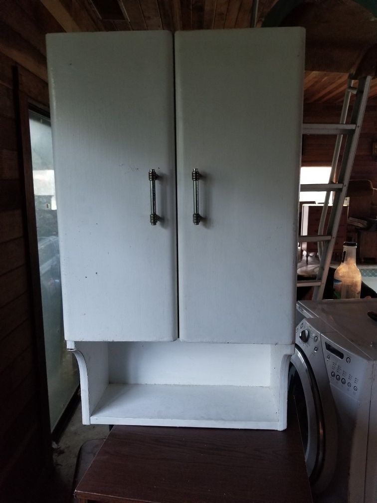 Vintage white wall cabinet