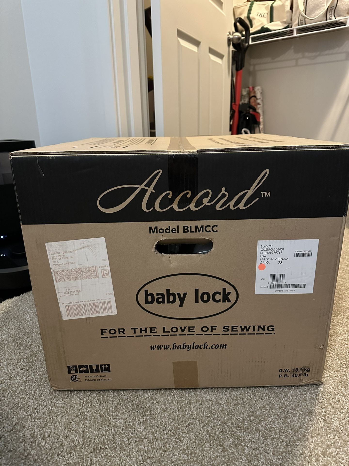 Baby Lock Accord Sewing And Embroidery Machine