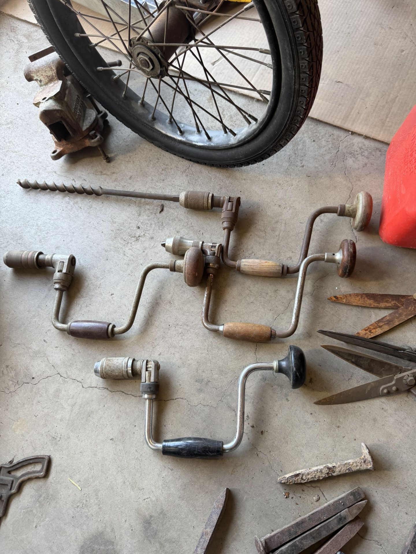 Vintage hand crank drills