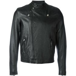 YSL Saint Laurent Men's Black Leather Motorcycle Jacket 44 34 Small S