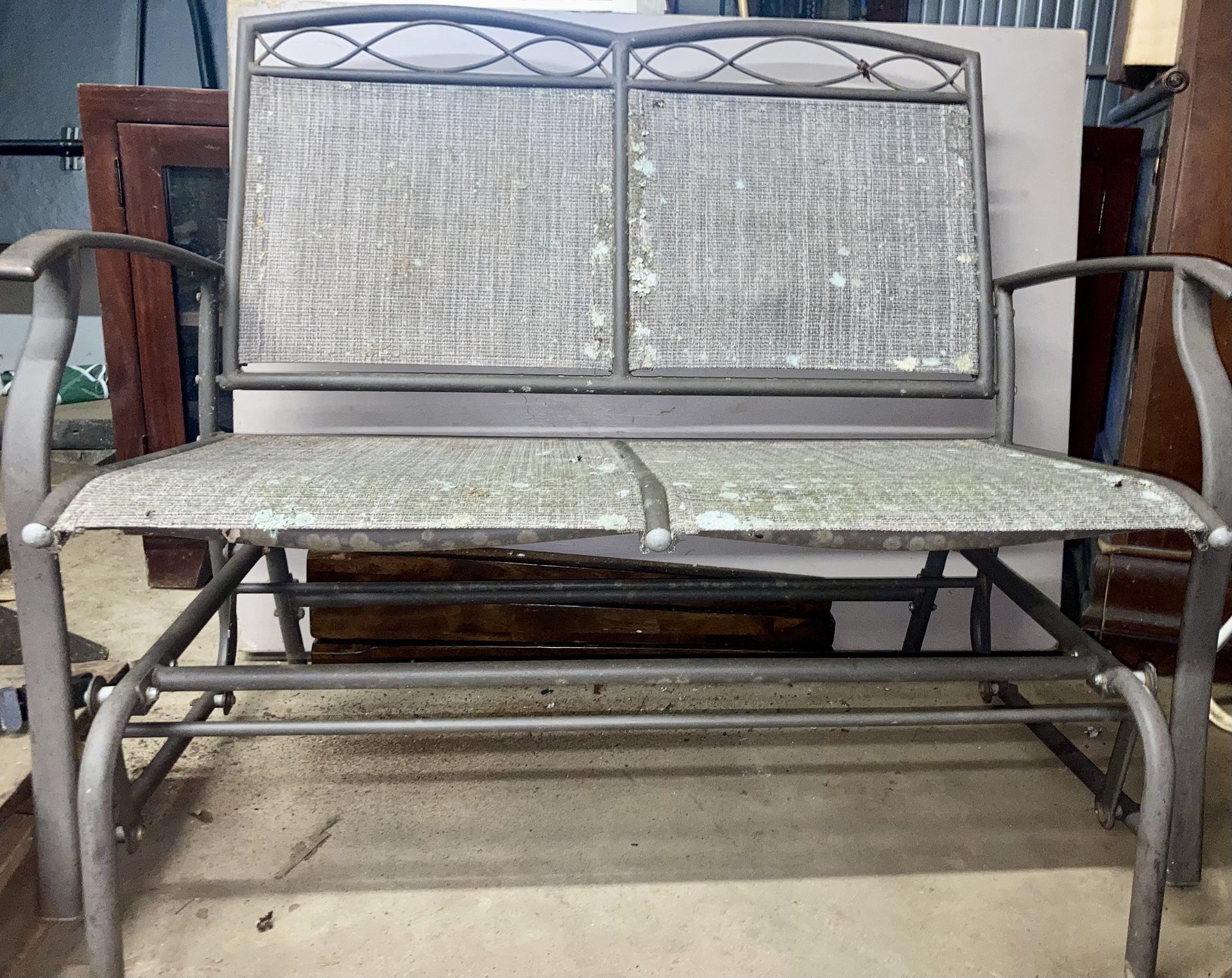 Vintage Outdoor Metal Patio Swing Chair Seat Used 