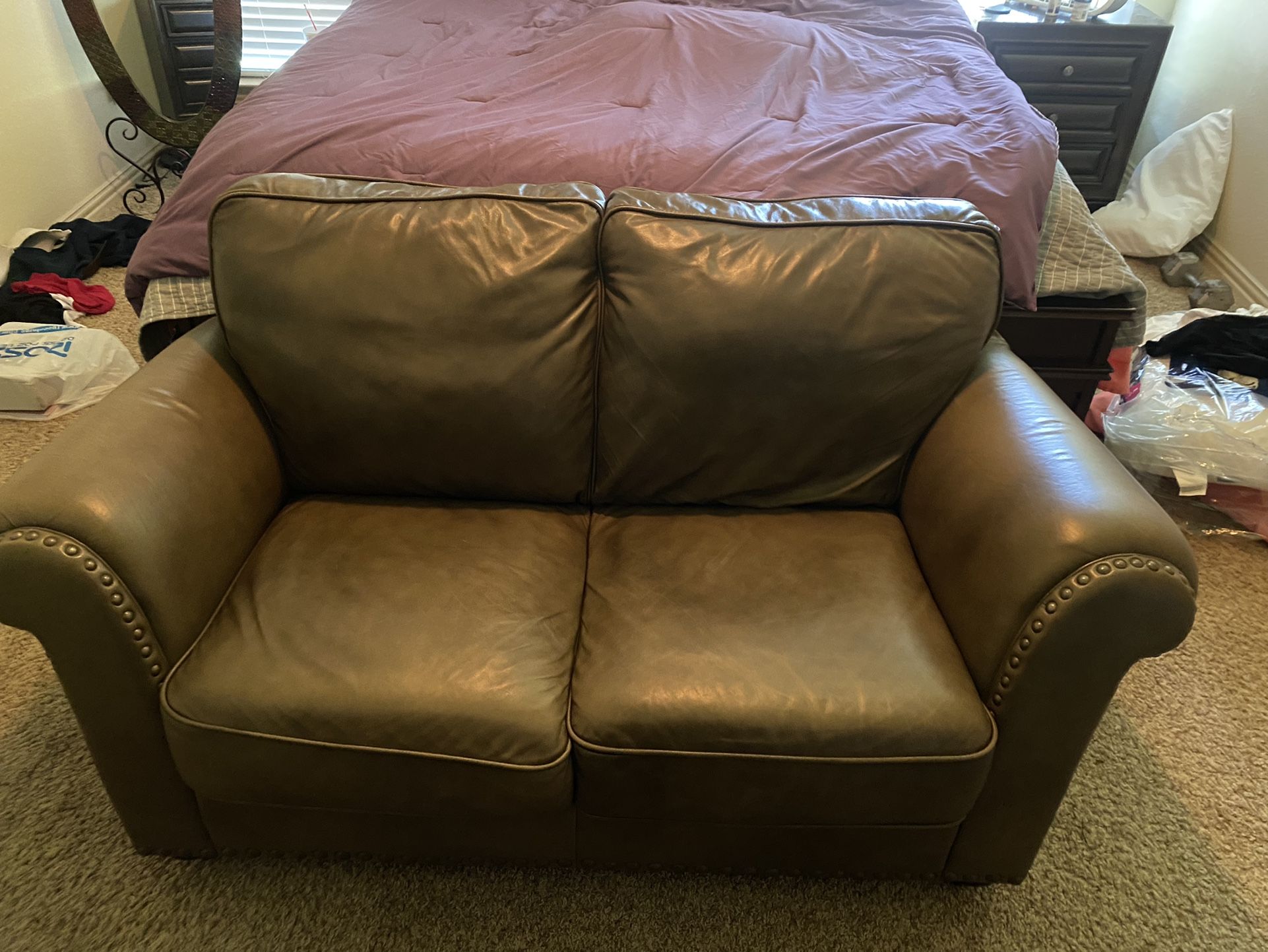 buy onlinestore Leather Love Loveseat Sofa Furniture Brown for IV Sale