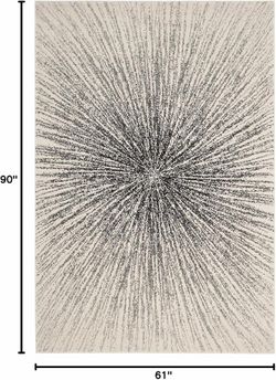 Black and Ivory 5’3’’ x 7’6’’ Rug