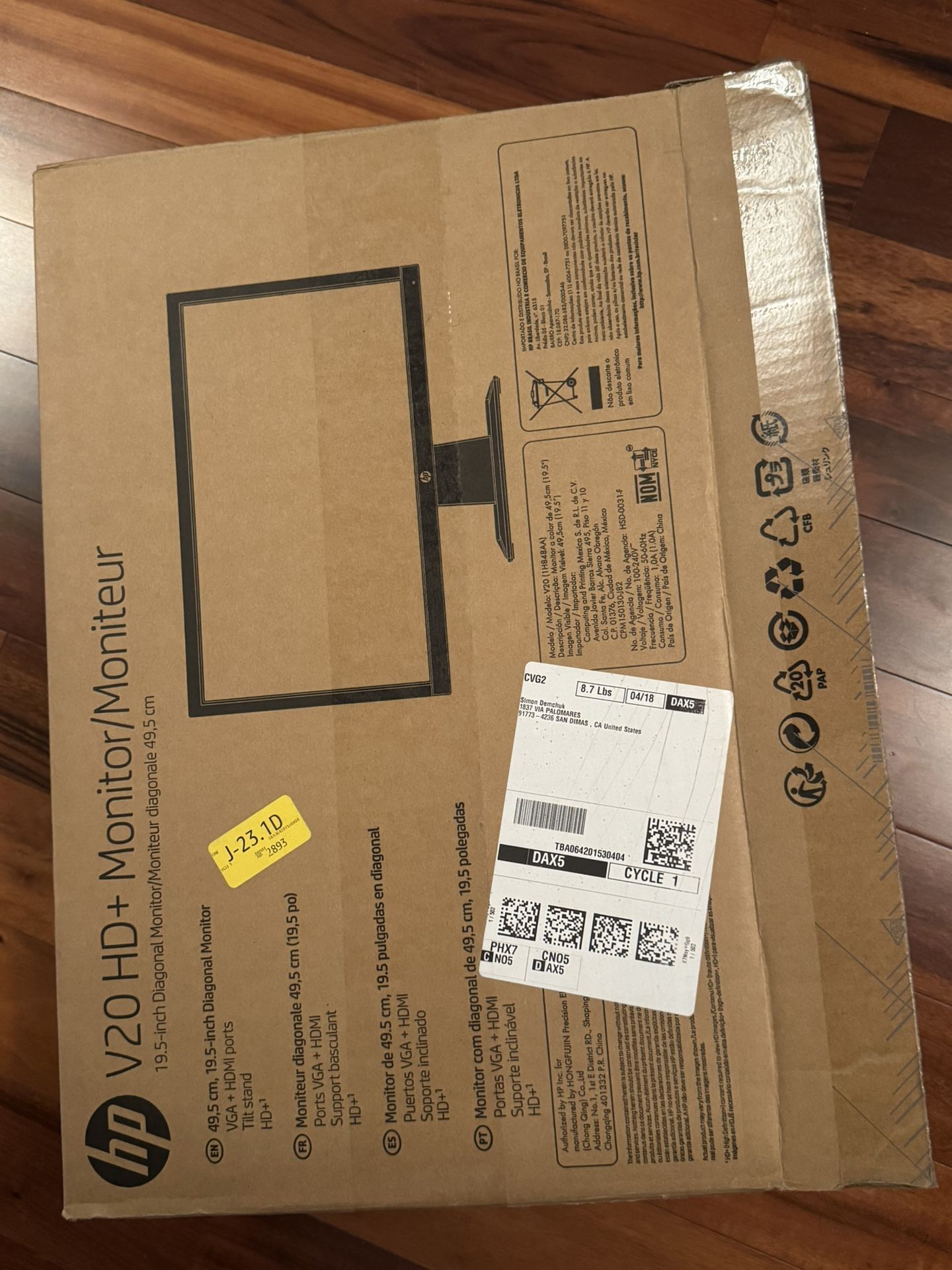 Hewlett Packard HP V20 HD Monitor