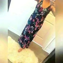 Joe Fresh Spaghetti Strap  Floral Maxi - size small BNWOT 