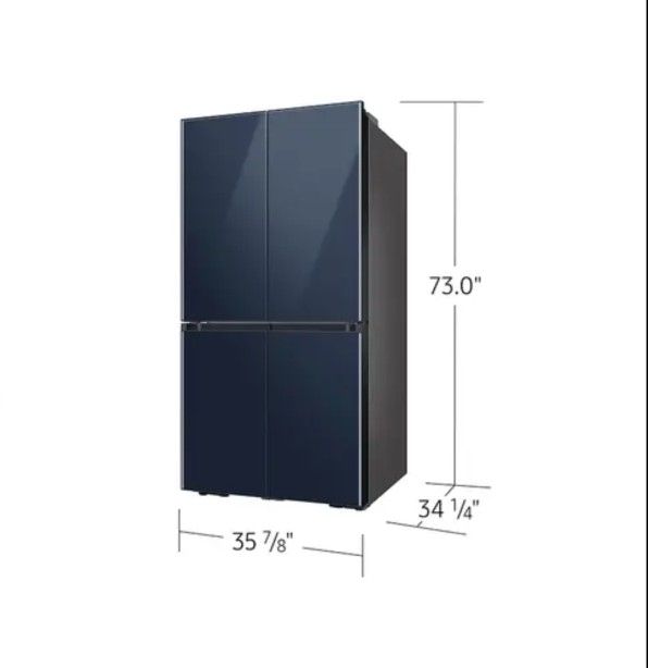 Bespoke 4 Door Flex™ 29cu Full Depth refrigerator NAVY Glass