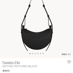 Polene NUMERO Dix Black Textured Leather 