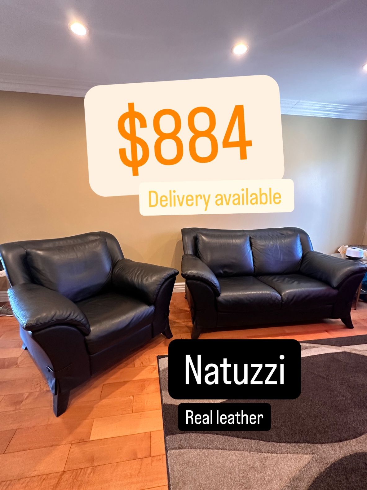 Natuzzi Sofa Set (Delivery Available)