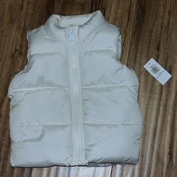 Infant White Puffer Vest