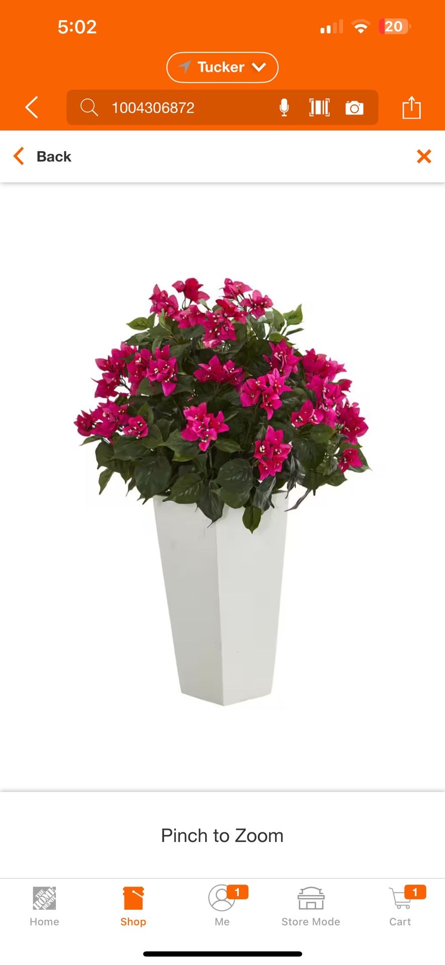 Bougainvillea Artificial Plant in White Tower Planter 26