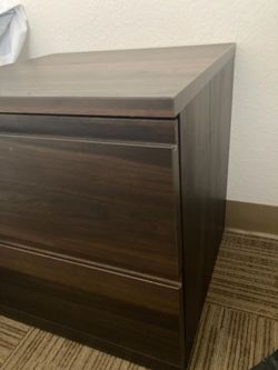 2 Dark wood 2 drawer nightstand