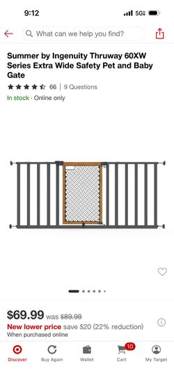 Summer by Ingenuity Thruway 60XW Series Extra Wide Safety Pet and Baby Gate