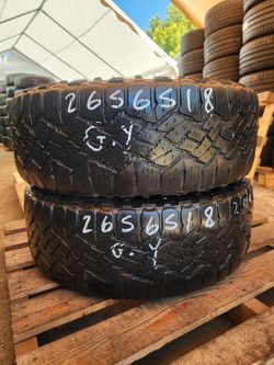 265 65R 18 GOOD YEAR WARNGLER TIRES 2656518 USED TIRES (PAIR) MOUNT BALANCE INCLUDED