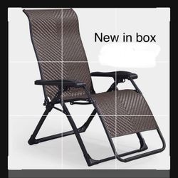 Outdoor Zero Gravity Lounge Chair Patio Wicker Rattan Recliner Chairs Beach Pool Lawn Camping Indoor Office Deck Lounger Chair for Outside Folding Rec