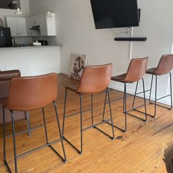 Faux leather Bar Stools 4