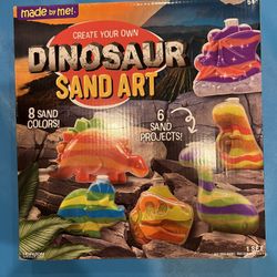 Made by me create your own dinosaur sand art new in box