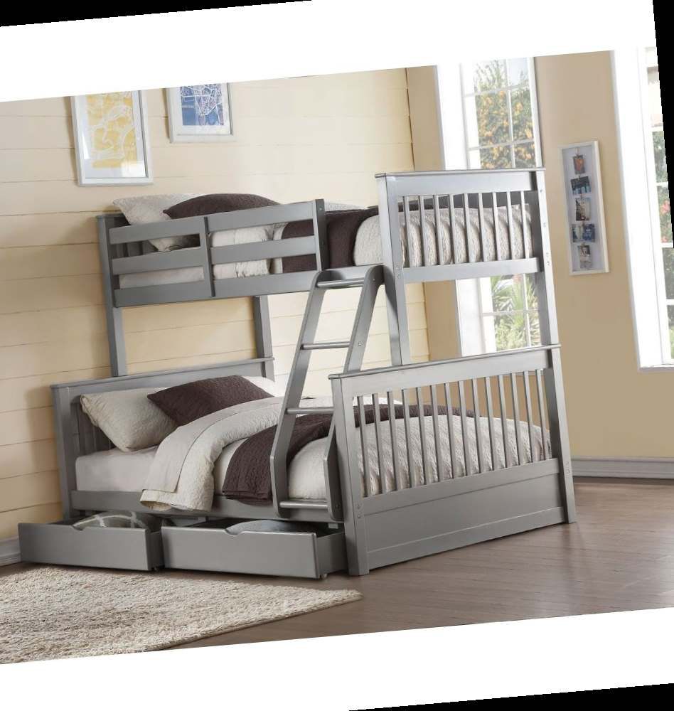 Twin/Full Bunk Bed w/2 Drawers - 37755 - Gray WG