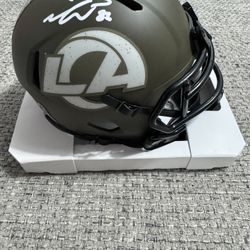 Colby Parkinson Signed Autograph STS Mini Helmet - Beckett Coa - L.A. Rams