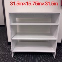 White 3-Tier Storage Shelf – 31.5” x 15.75” x 31.5” – Durable & Versatile Organizer