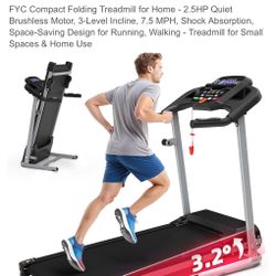 FYC Treadmill – Brand New, Never Used (Factory Sealed) + Complimentary Bench Press