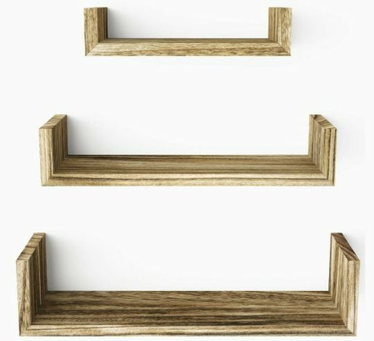 Floating Shelves Wall Mounted, Solid Wood Wall Shelves, Carbonized Black