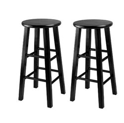 2pcs 24” pacey bar stool set black winsome $50
