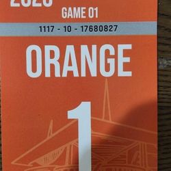 One orange parking pass for the first home preseason game again Jacksonville on August 23rd.