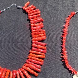 Red Coral Necklace And Navajo Chocker $90 For Both 