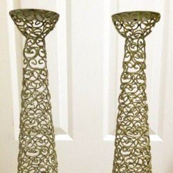 Tall metal candle holders