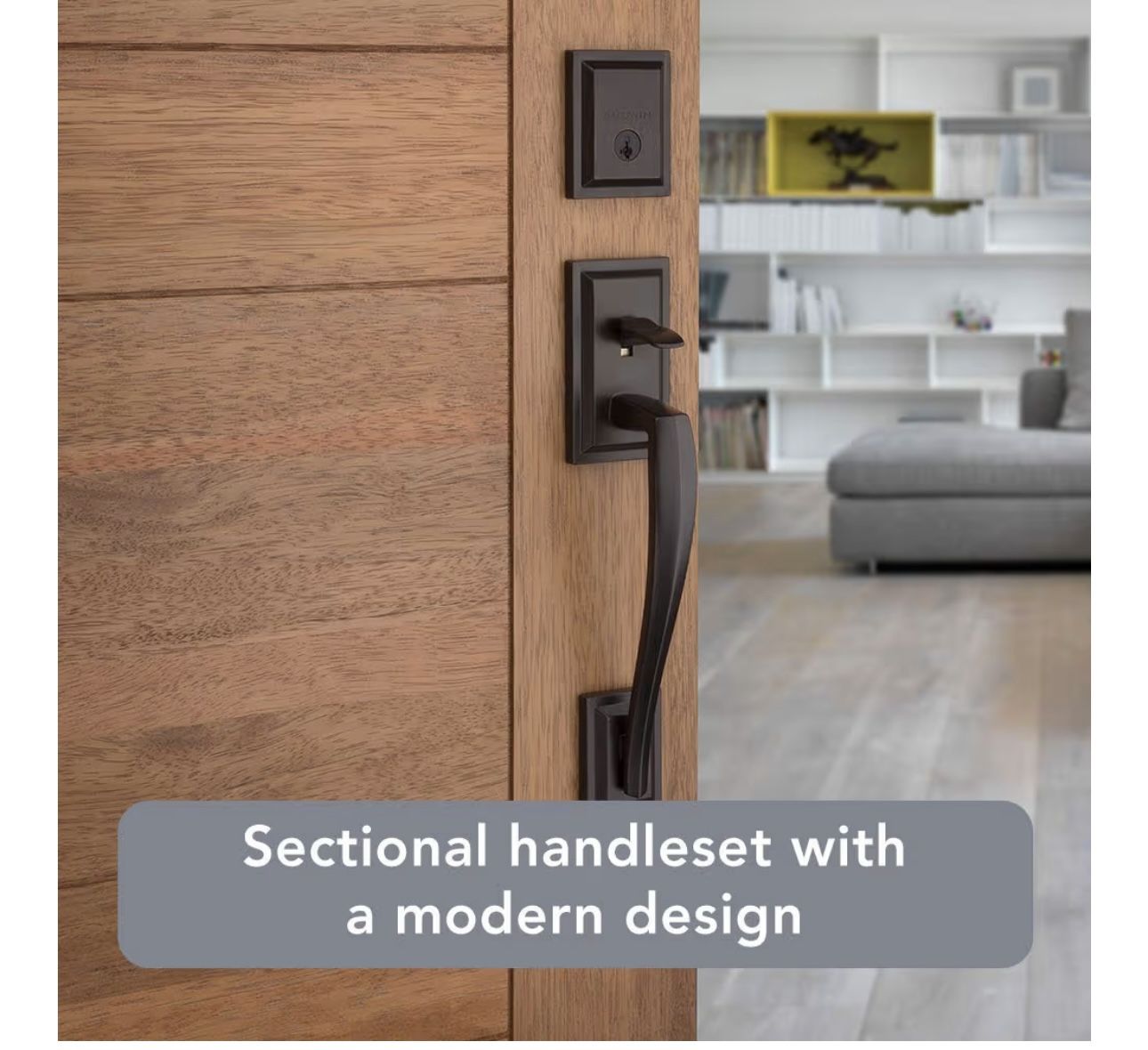 Baldwin Torrey Pines, Front Entry Handleset with Interior Lever, Featuring SmartKey Deadbolt Re-Key Technology and Microban Protection, in Venetian Br