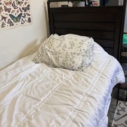 Twin XL Bed Frame with Storage Drawer + Clean Mattress Included