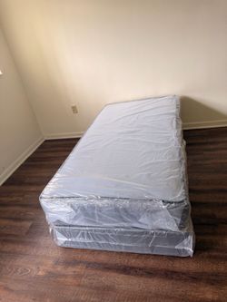 Twin mattress and box spring set (2pc - new)